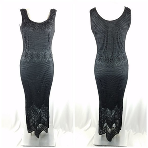 Kroshetta by Papillon dress maxi black‎ crochet L